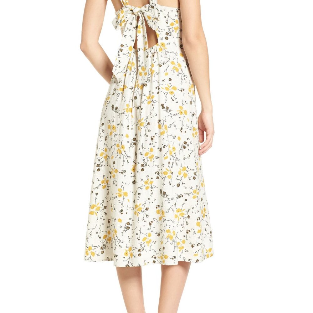 BP. Floral Print Tie Back Midi Dress - XXL